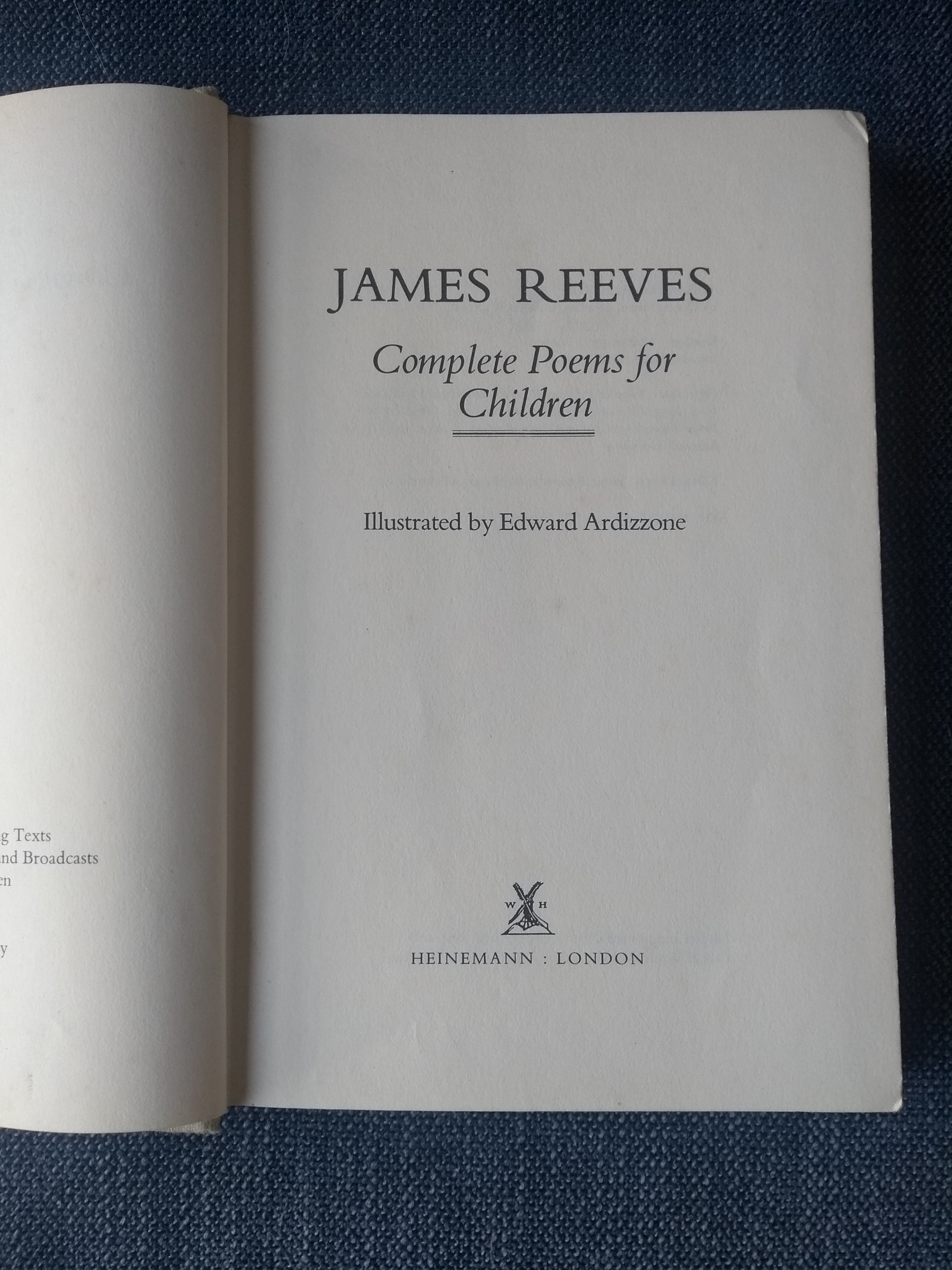 Complete Poems for Children, by James Reeves: Illustrated by Edward Ardizzone