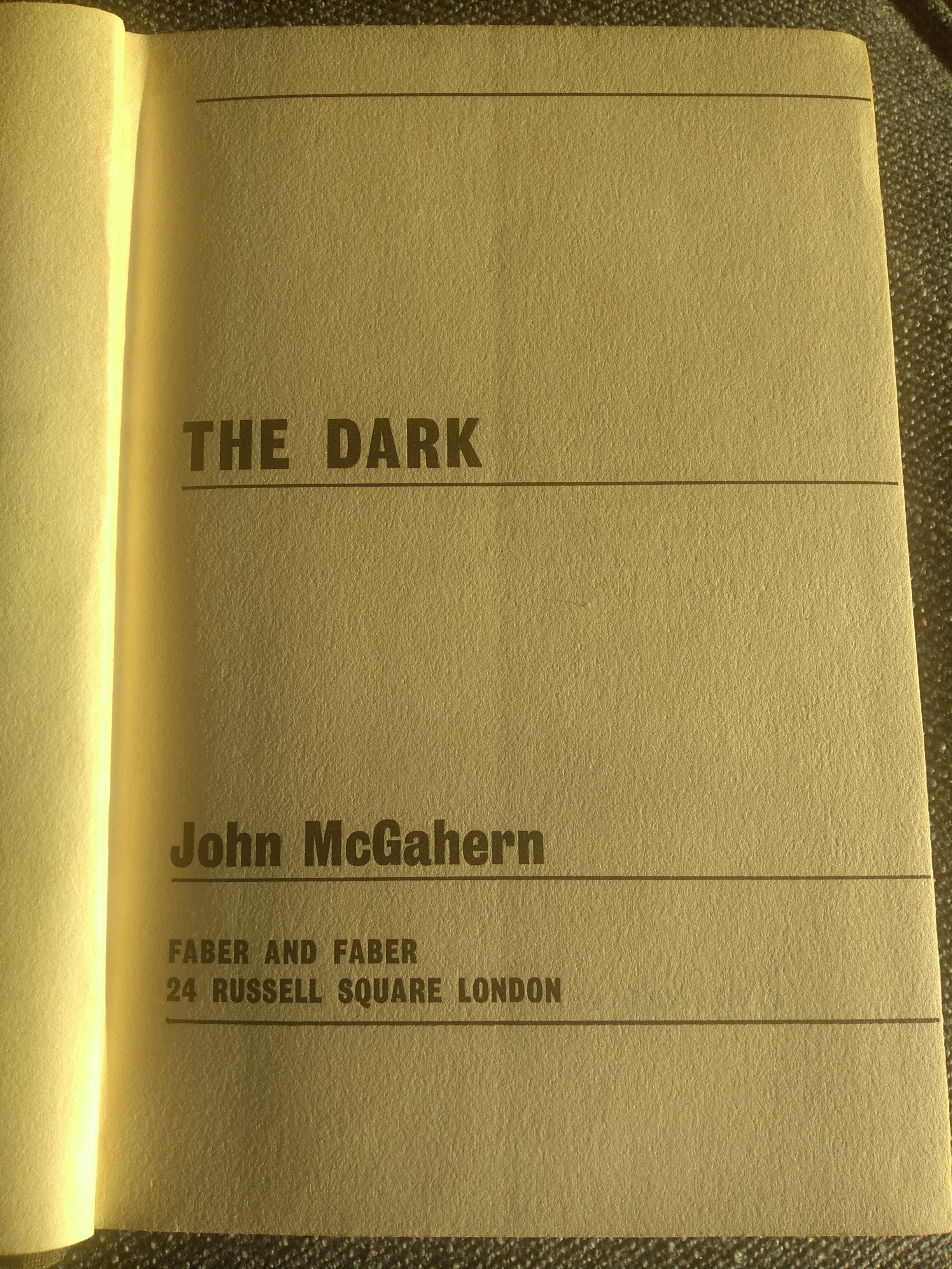 The Dark, by John McGahern